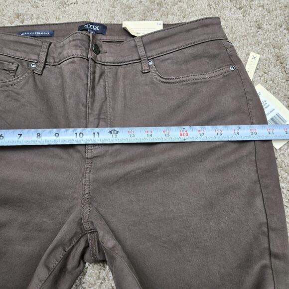 NYDJ Jeans Womens 14 Marilyn Straight Coffee Bean Denim Stretch Casual - Picture 4 of 8